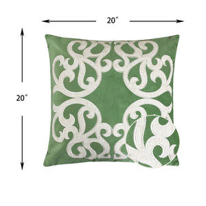 Dora Vintage Vine Pillow Covers With Hidden Zipper (Set of 2) - Green