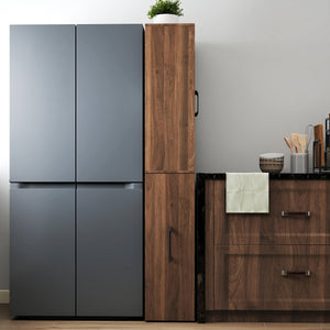 70.87" High Display Storage Cabinet with Multi-Tier Shelves and Glass Doors