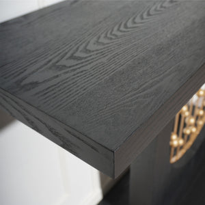 Console Table With Circular Art Decor For Living Room - Multi