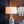 Silver Round Table Lamp with White Fabric Shade