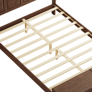 Sleigh Bed Frame With Tall Headboard And Storage Bench