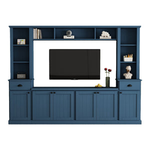 Minimalist Entertainment Wall Unit with Bridge for TVs Up to 75''