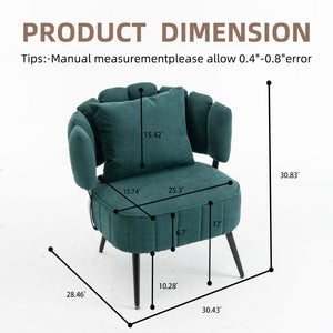 Decorative Chenille Armchair with Spring Seat Cushion