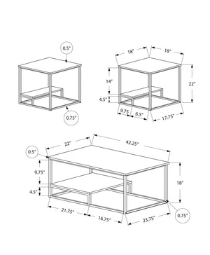 Contemporary 3-Piece Living Room Table Set