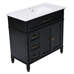 Bathroom Vanity With Sink, Freestanding Cabinet & Drawers