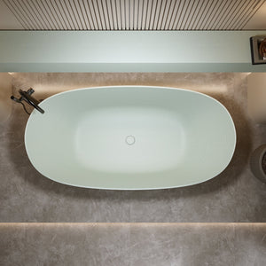 69'' Freestanding Bathtub Resin Stone Soaking Bathtub