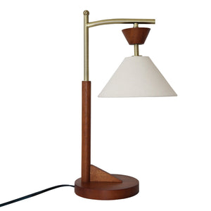 Nightstand Desk Lamp With Cone Shade For Eye Protection - Brown