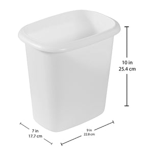 Rubbermaid 6 Quart Bedroom, Bathroom, and Office Wastebasket Trash Can, White