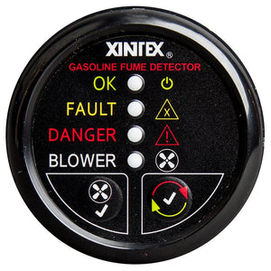 Fireboy-Xintex Gasoline Fume Detector w/Blower Control - Black Bezel - 12V - TRAPSKI