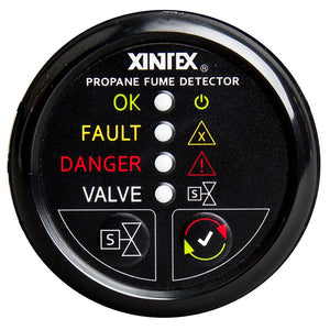 Fireboy-Xintex Propane Fume Detector w/Automatic Shut-Off Plastic Sensor - No Solenoid Valve - Black Bezel Display - TRAPSKI