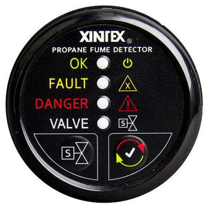 Fireboy-Xintex Propane Fume Detector w/Plastic Sensor Solenoid Valve - Black Bezel Display - TRAPSKI