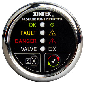 Fireboy-Xintex Propane Fume Detector w/Plastic Sensor Solenoid Valve - Chrome Bezel Display - TRAPSKI