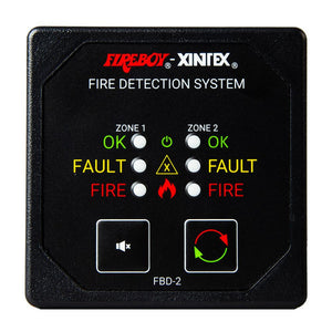 Fireboy-Xintex Two Zone Detection Alarm Panel - 2-5/8" Display - 12/24V DC - TRAPSKI
