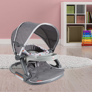 Fisher-Price Foldable Baby Travel Chair On The Go Sit Me Up Floor Seat w/Canopy