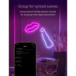 Twinkly Flex App-Controlled Flexible Light Tube RGB 16 Mil Colors 6.5' (2 Pack)