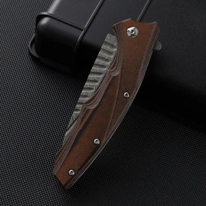 Flint Gentlemen's Damascus Pocket Knife with G10 Handle - TRAPSKI