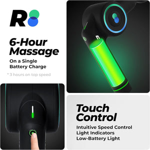 Reathlete FOLD Interchangeable Folding Percussion Massage Therapy Gun, Black