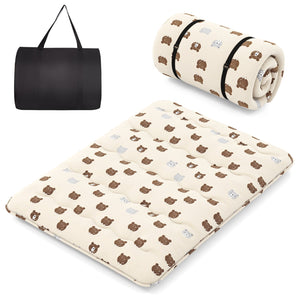 Foldable Futon Mattress with Washable Cover and Carry Bag for Camping