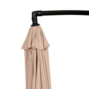 Four Seasons Courtyard 11.5 Foot Octagonal Shaped Offset Patio Umbrella, Beige