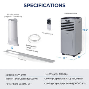 Compact 10,000 BTU Portable AC