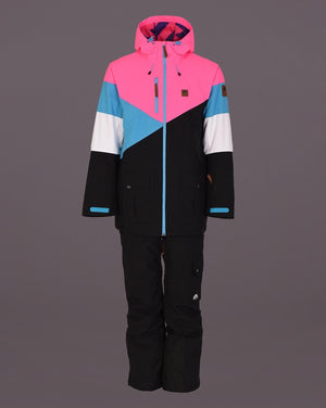 Fresh Pow Men's Ski & Snowboard Jacket - Neon Pink, Blue & Black - TRAPSKI