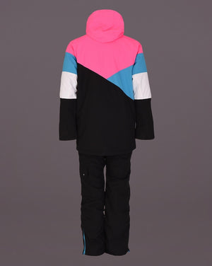 Fresh Pow Men's Ski & Snowboard Jacket - Neon Pink, Blue & Black - TRAPSKI