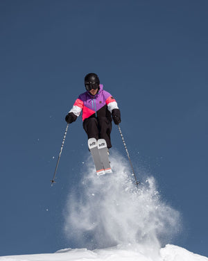 Fresh Pow Men's Ski & Snowboard Jacket - Neon Pink, Purple & Black - TRAPSKI