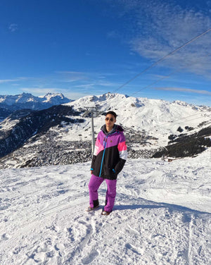 Fresh Pow Men's Ski & Snowboard Jacket - Neon Pink, Purple & Black - TRAPSKI