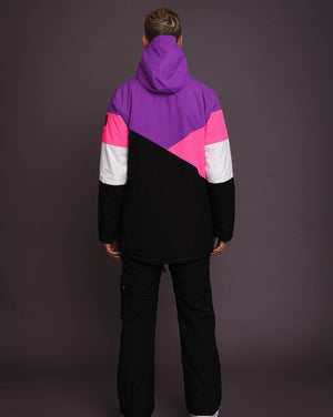 Fresh Pow Men's Ski & Snowboard Jacket - Neon Pink, Purple & Black - TRAPSKI