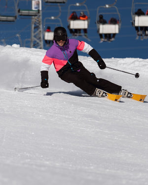 Fresh Pow Men's Ski & Snowboard Jacket - Neon Pink, Purple & Black - TRAPSKI