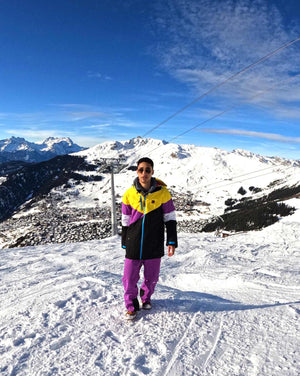 Fresh Pow Men's Ski & Snowboard Jacket - Yellow, Purple & Black - TRAPSKI