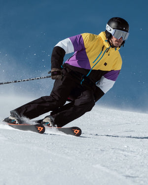 Fresh Pow Men's Ski & Snowboard Jacket - Yellow, Purple & Black - TRAPSKI