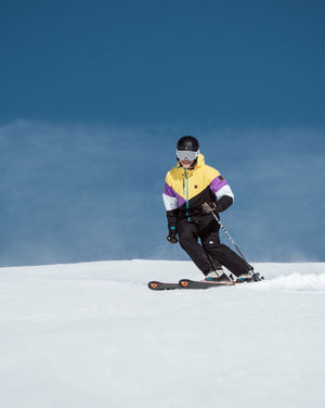 Fresh Pow Men's Ski & Snowboard Jacket - Yellow, Purple & Black - TRAPSKI