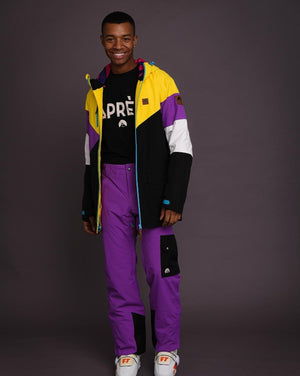 Fresh Pow Men's Ski & Snowboard Jacket - Yellow, Purple & Black - TRAPSKI