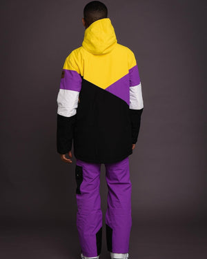 Fresh Pow Men's Ski & Snowboard Jacket - Yellow, Purple & Black - TRAPSKI