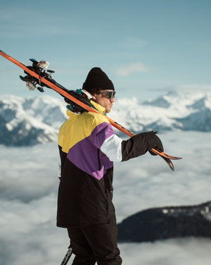 Fresh Pow Men's Ski & Snowboard Jacket - Yellow, Purple & Black - TRAPSKI