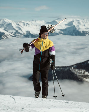 Fresh Pow Men's Ski & Snowboard Jacket - Yellow, Purple & Black - TRAPSKI