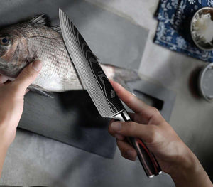 Fujin Chef's Knife Set 7 Pcs Pakkawood Handle - TRAPSKI