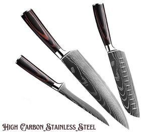 Fujin Chef's Knife Set 7 Pcs Pakkawood Handle - TRAPSKI