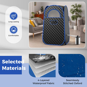 Full-Body Personal Sauna Tent with 1000W 3L Steam Generator for Home Spa Relaxation