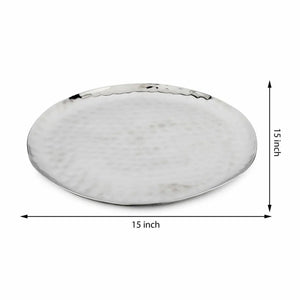 Full Polished Stainless Steel 14" Round Service Tray