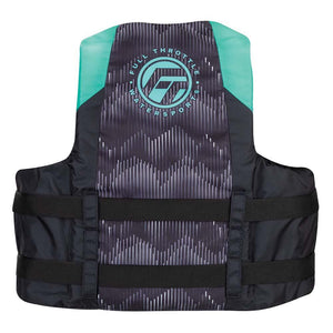 Full Throttle Adult Nylon Life Jacket - L/XL - Aqua/Black - TRAPSKI