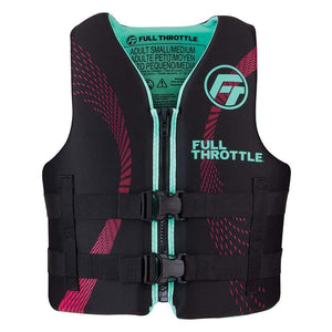Full Throttle Adult Rapid-Dry Life Jacket - L/XL - Aqua/Black - TRAPSKI
