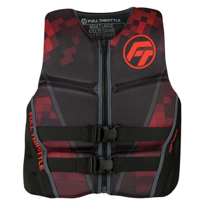 Full Throttle Mens Rapid-Dry Flex-Back Life Jacket - M - Black/Red - TRAPSKI