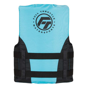 Full Throttle Teen Nylon Life Jacket - Aqua/Black - TRAPSKI