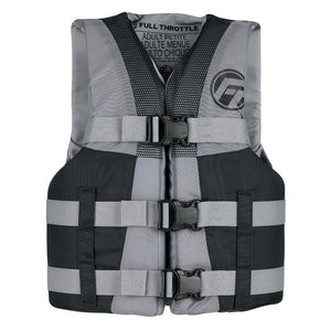 Full Throttle Teen Nylon Life Jacket - Grey/Black - TRAPSKI