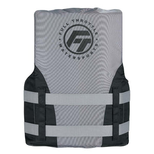 Full Throttle Teen Nylon Life Jacket - Grey/Black - TRAPSKI