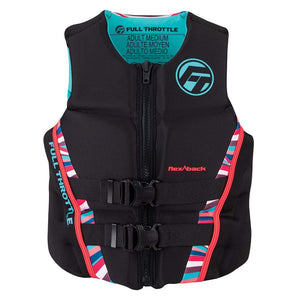 Full Throttle Womens Rapid-Dry Flex-Back Life Jacket - Womens M - Pink/Black - TRAPSKI
