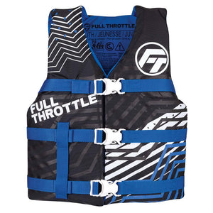 Full Throttle Youth Nylon Life Jacket - Blue/Black - TRAPSKI