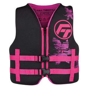 Full Throttle Youth Rapid-Dry Life Jacket - Pink/Black - TRAPSKI